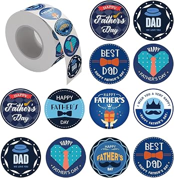 HADDIY Happy Fathers Day Stickers,500pcs Bulk Dad Lables for Cards&Gift