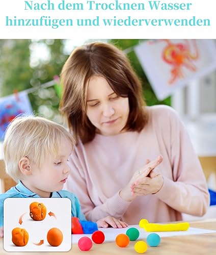 Miniatura 6 de Juego de masa de juego con una caja de almacenamiento grande para niños, arcilla de modelado no tóxica, 48 piezas