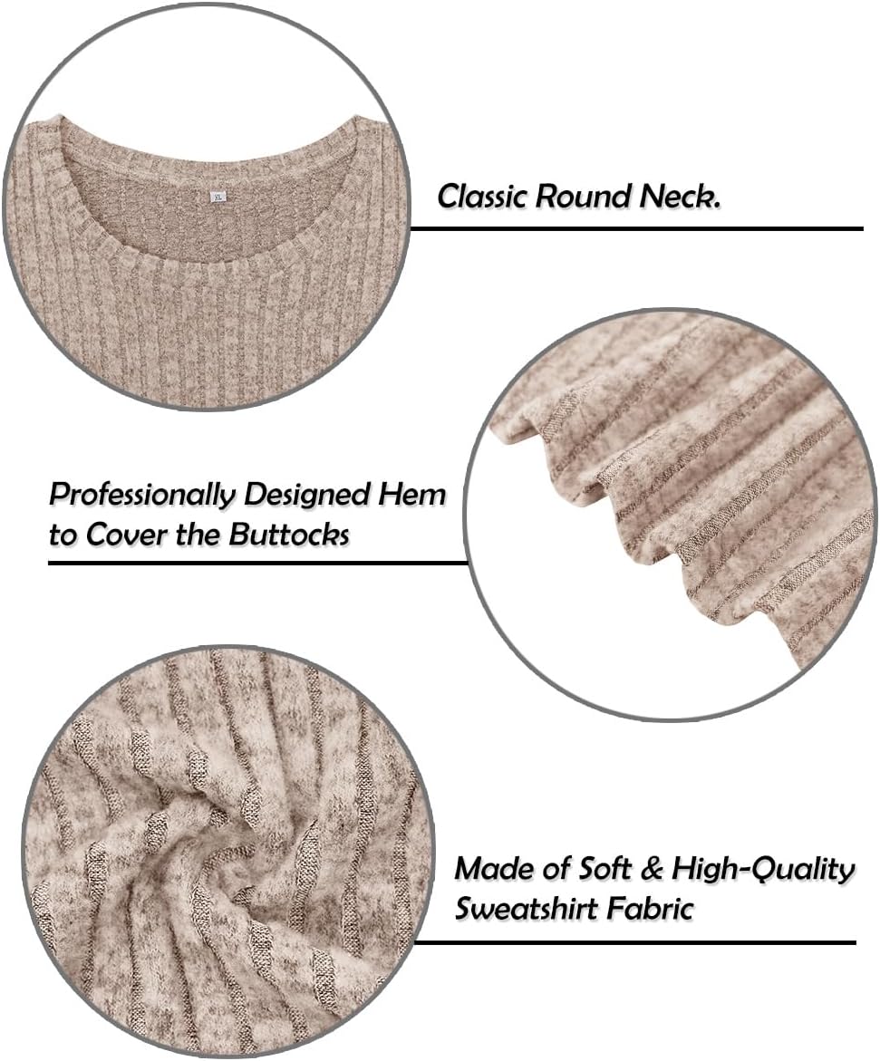 TIYOMI Plus Size Tunic Tops Long Sleeved Round Neck Tee Knit Sweater Outfits Fall Autumn Winter Shirt XL-5XL - Image 6