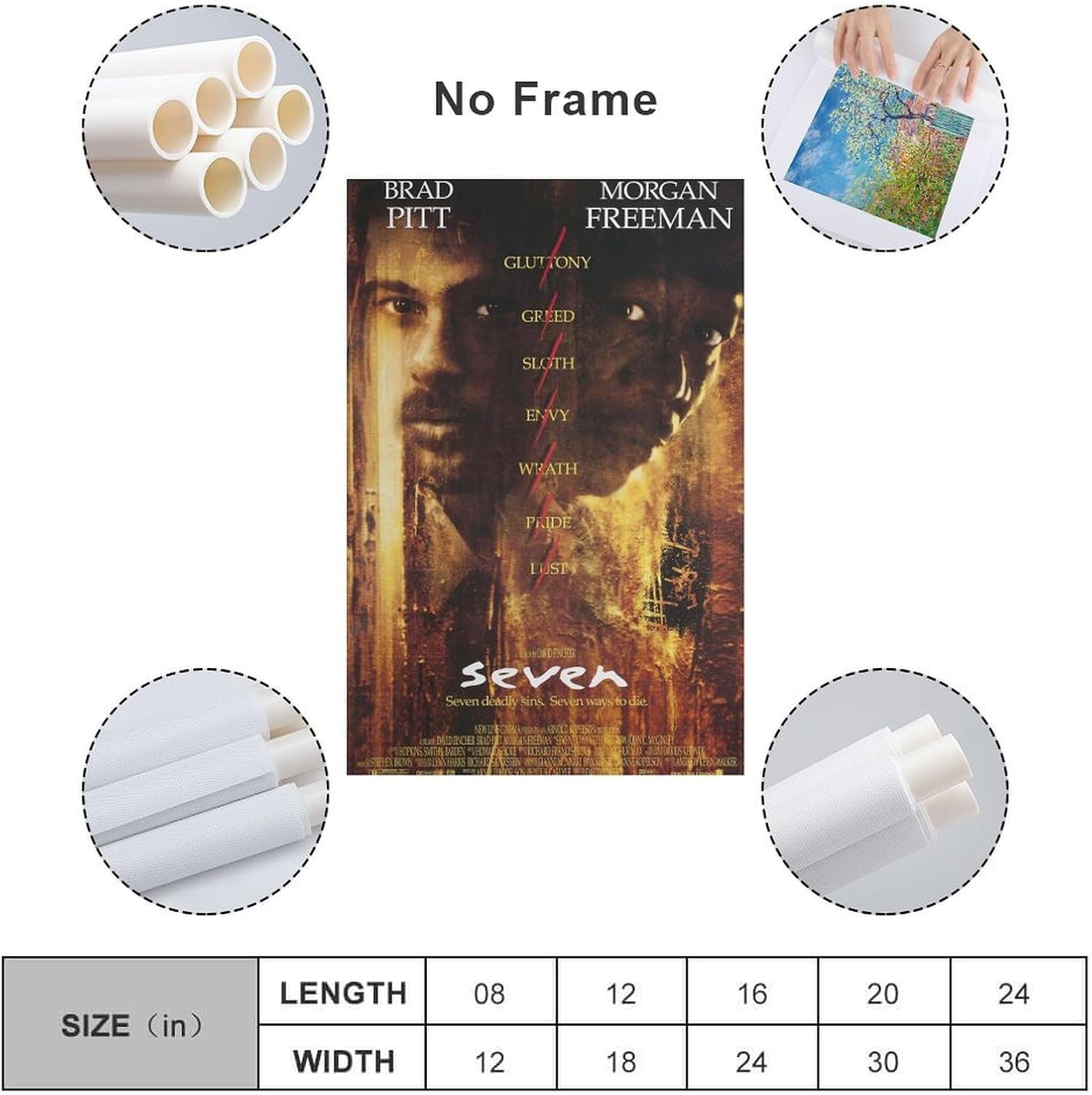 Cool Posters for Guys Bedroom Seven-1995 Movie Posters Canvas Art Poster And Wall Art Picture Print Modern Family Bedroom Decor Posters 24x36inch(60x90cm)