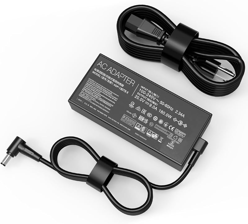 180W Charger Fit for ASUS Zephyrus G14 G15 TUF Gaming F15 F17 A17 A15 | Compatible with Zephyrus GA401 GA502 GA503 TUF FX506 FX706 FX505 FX705 FA706 FA506 A20-180P1A A17-180P1A Laptop Adapter