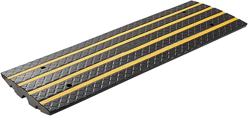 Miniatura 9 de VEVOR Rampa de bordillo paquete de 2 rampas de goma para entrada rampa de umbral de capacidad de peso resistente de 32000 libras rampas de puente de