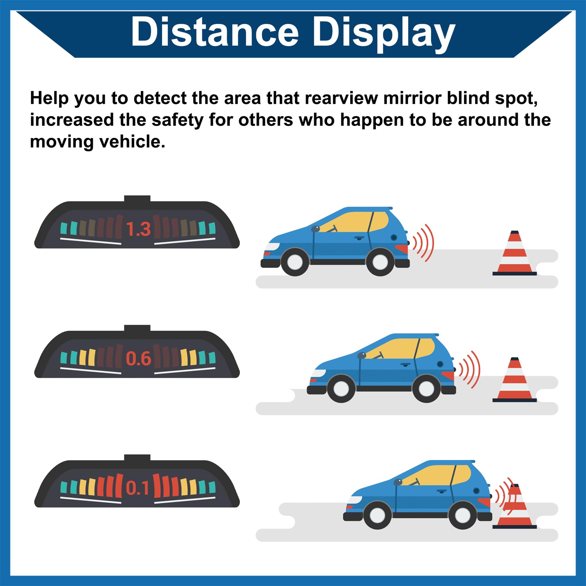A ABSOPRO Système De Radar De Recul Automatique Pour Véhicule Avec Affichage De Distance Lcd Capteurs De Stationnement De Recul 4 Capteurs De Stationnement Rouge Remplacement d'article