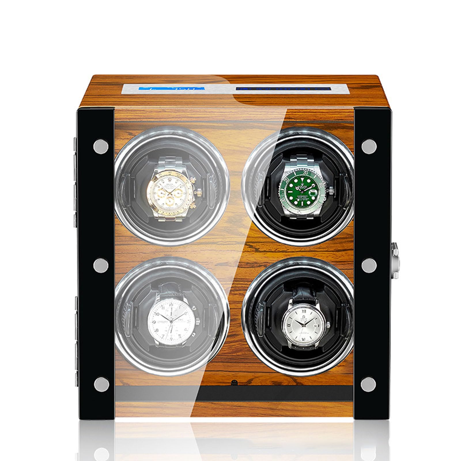 CGCSYZ Watch Winder With Remote Control Luxury Watches Display Box With LCD Touch Screen LED Illumination TPD Rotation Mode Setting Built-in Quiet Motor (4 Epitopes)
