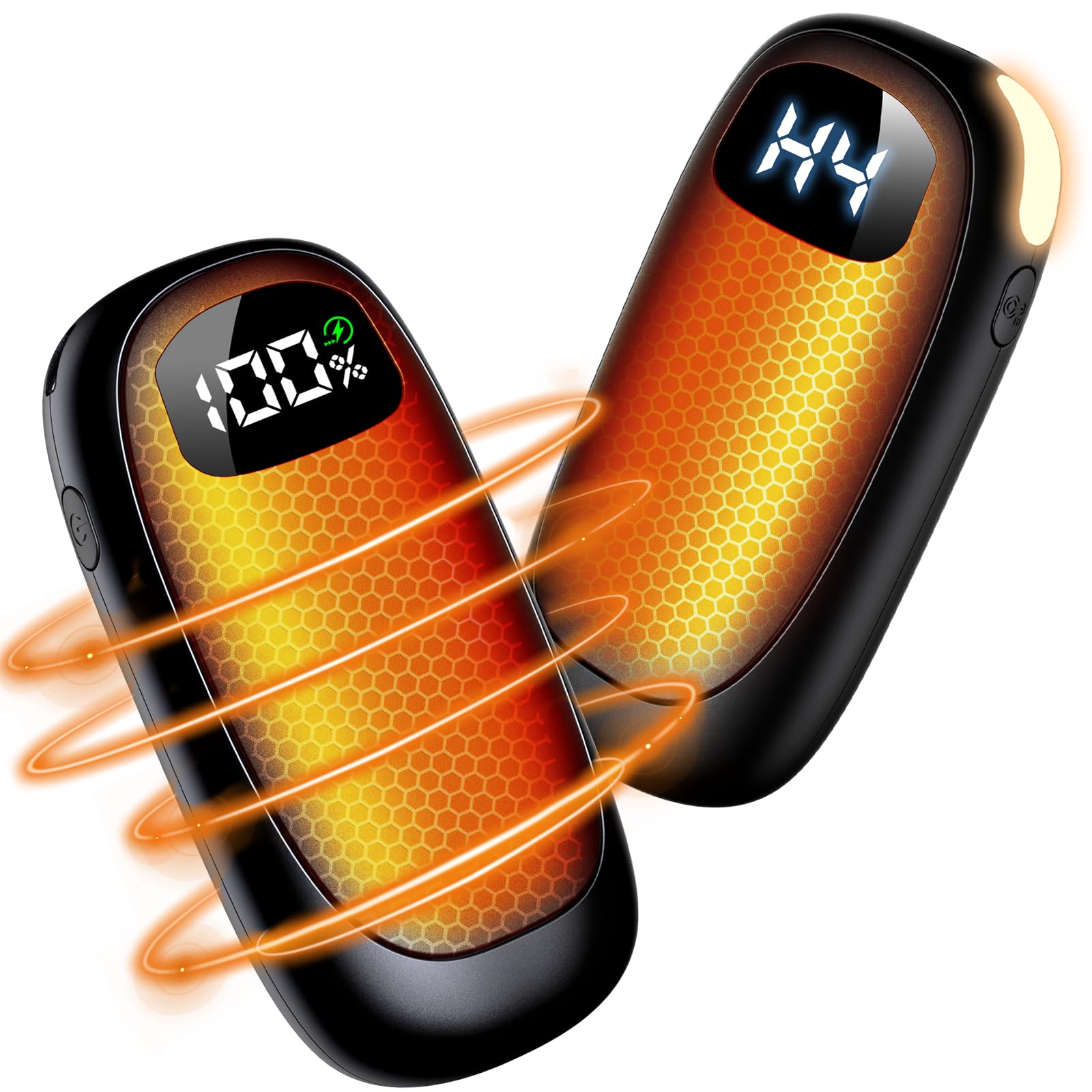 Hand Warmers Rechargeable - Electric Hand Warmers, Max 16 Hrs Warmth 4 Levels Heat Up to 127℉, Dual-Side Heating Portable Reusable Pocket Heater 2 Pack for Raynauds, Hunting, Camping, Golf