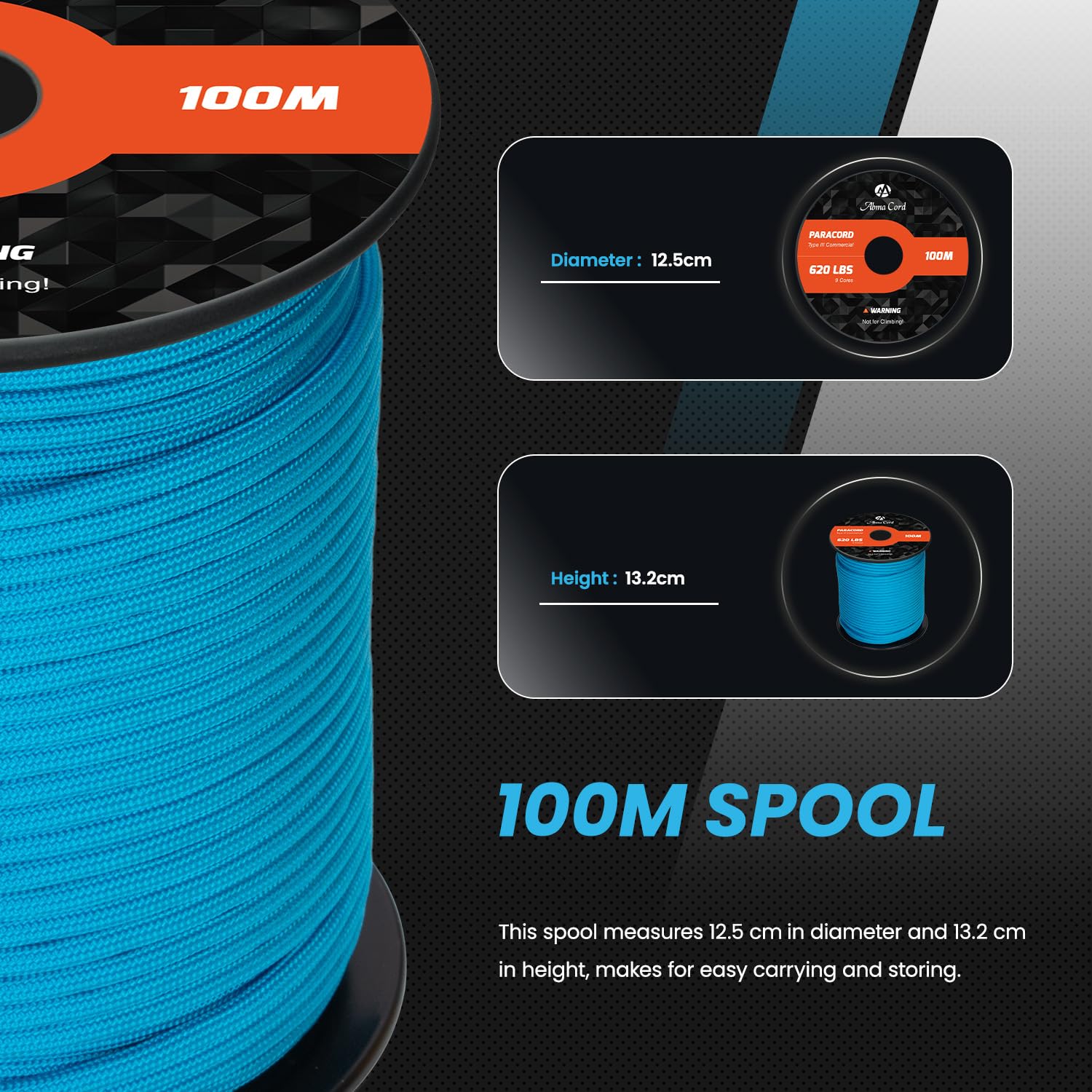 Paracord Nylonowa lina 4 mm, 15 m, 9 żyłek typu III, linka spadochronowa, do samodzielnego wykonania, kempingu, survivalu, maksymalne obciążenie 280 kg, neonowy róż