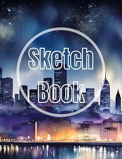 Sketch Book: Premium watercolor city night view design cover page Sketchbook Blank Paper Pad 8.5" x 11" - sketchbook 120 Pages Blank Paper Book For ... Unlined Journal Soft Cover sketchbooks