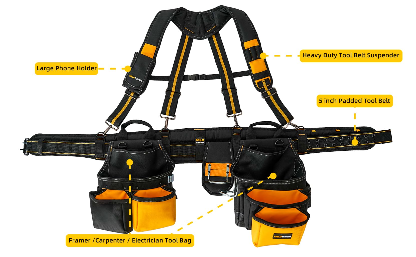Dewalt Tough System MELOTOUGH Padded Electrician Tool Belt