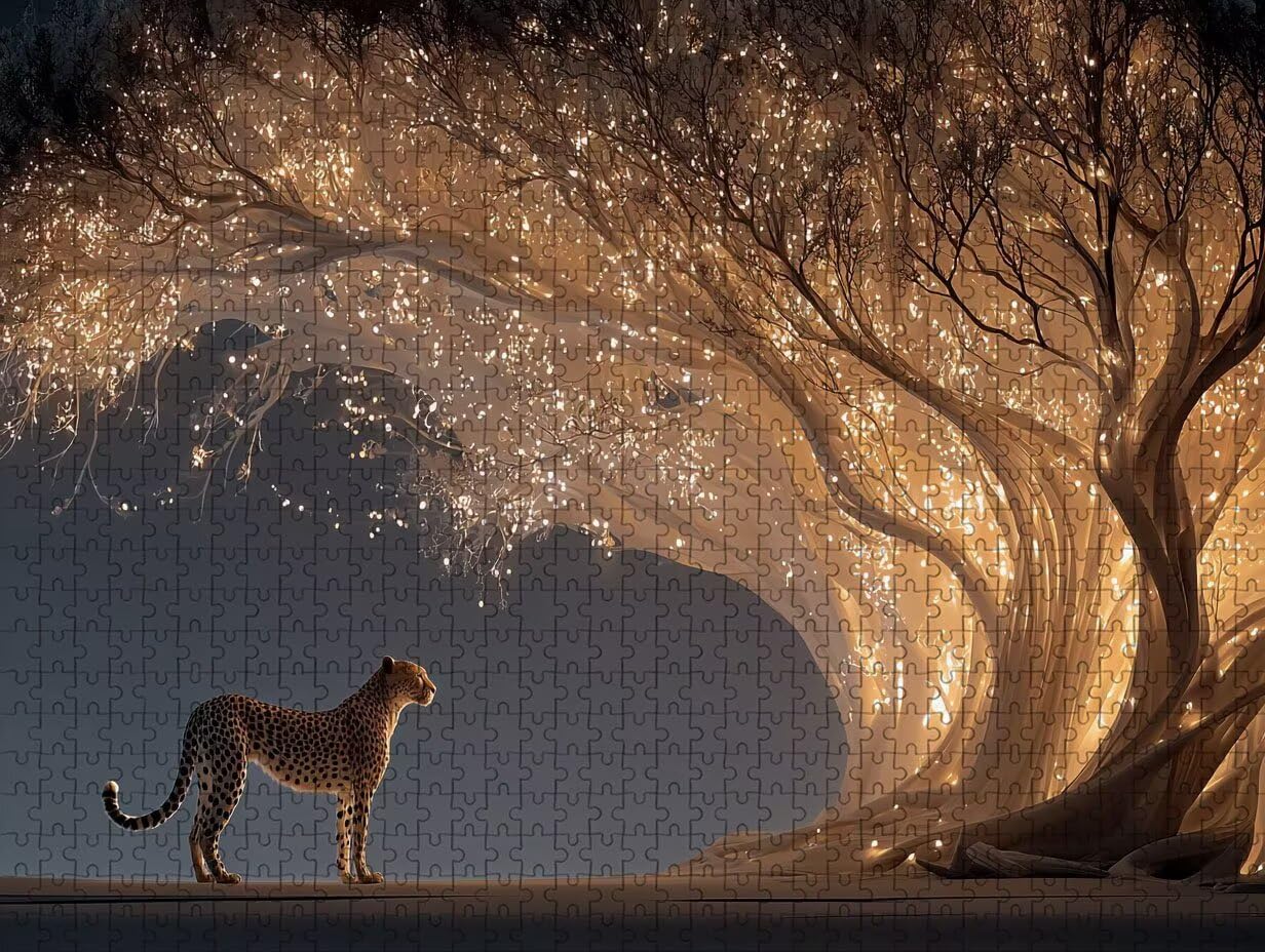 Leopardo Puzzle 6000 Pezzi Adulti, Puzzle Legno con Scatola 179x105cm, DIY Giochi Divertenti per Familiar, Idea Regalo Uomo e Donna, Squisita confezione Regalo, Estate Decorazioni, (Albero) 0-6363