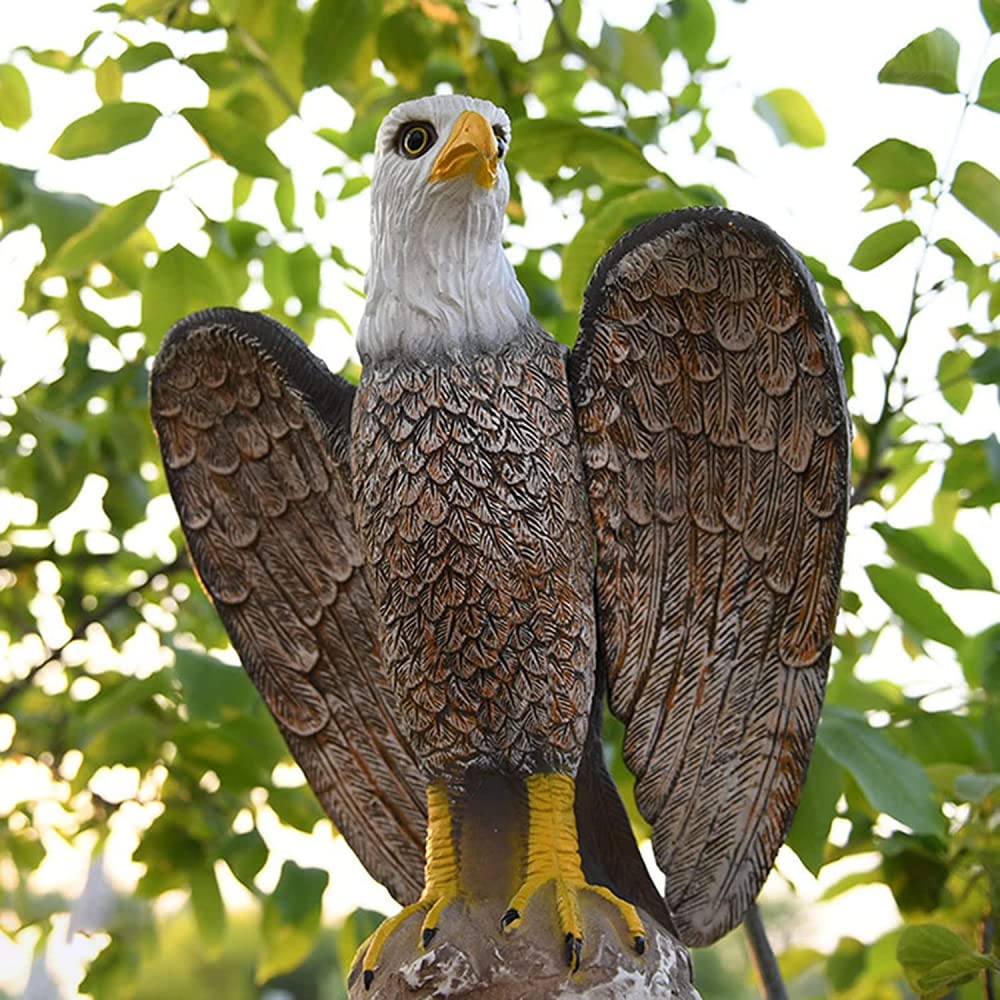 Eagle Decoy Statua ptaka do ogrodu na zewnątrz dekoracja podwórka - ogród sztuczny orzeł ptaki plastikowa ozdoba ptaka