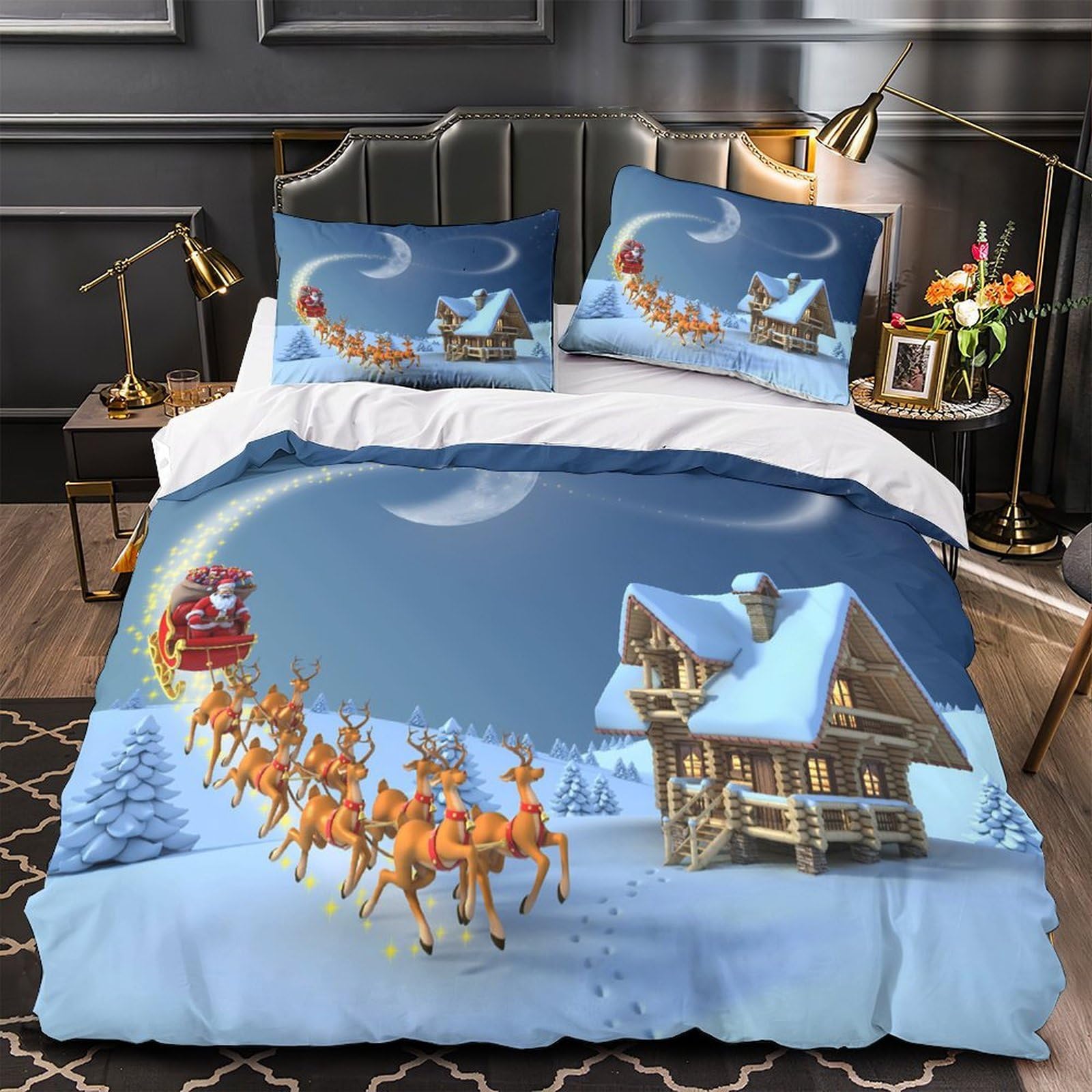 Housse de couette Père Noël pour créer une chambre magique en hiver