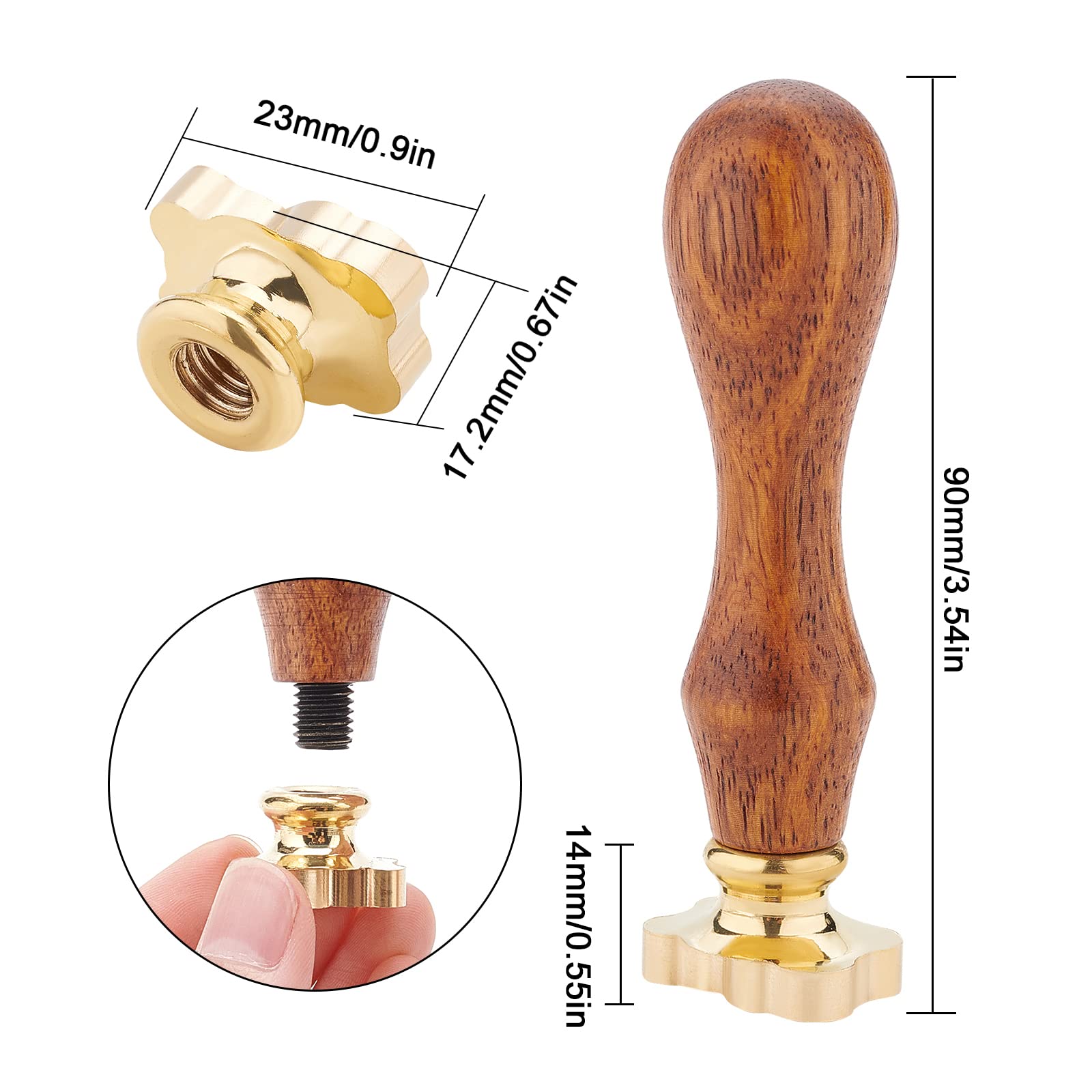 CRASPIRE Wax Seal Stamp Bear Vintage Sealing Wax Stamps Removable Brass Head Sealing Stamp with Wooden Handle for Wedding Invitations Valentine's Day Envelope Christmas Thanksgiving Gift Wrap