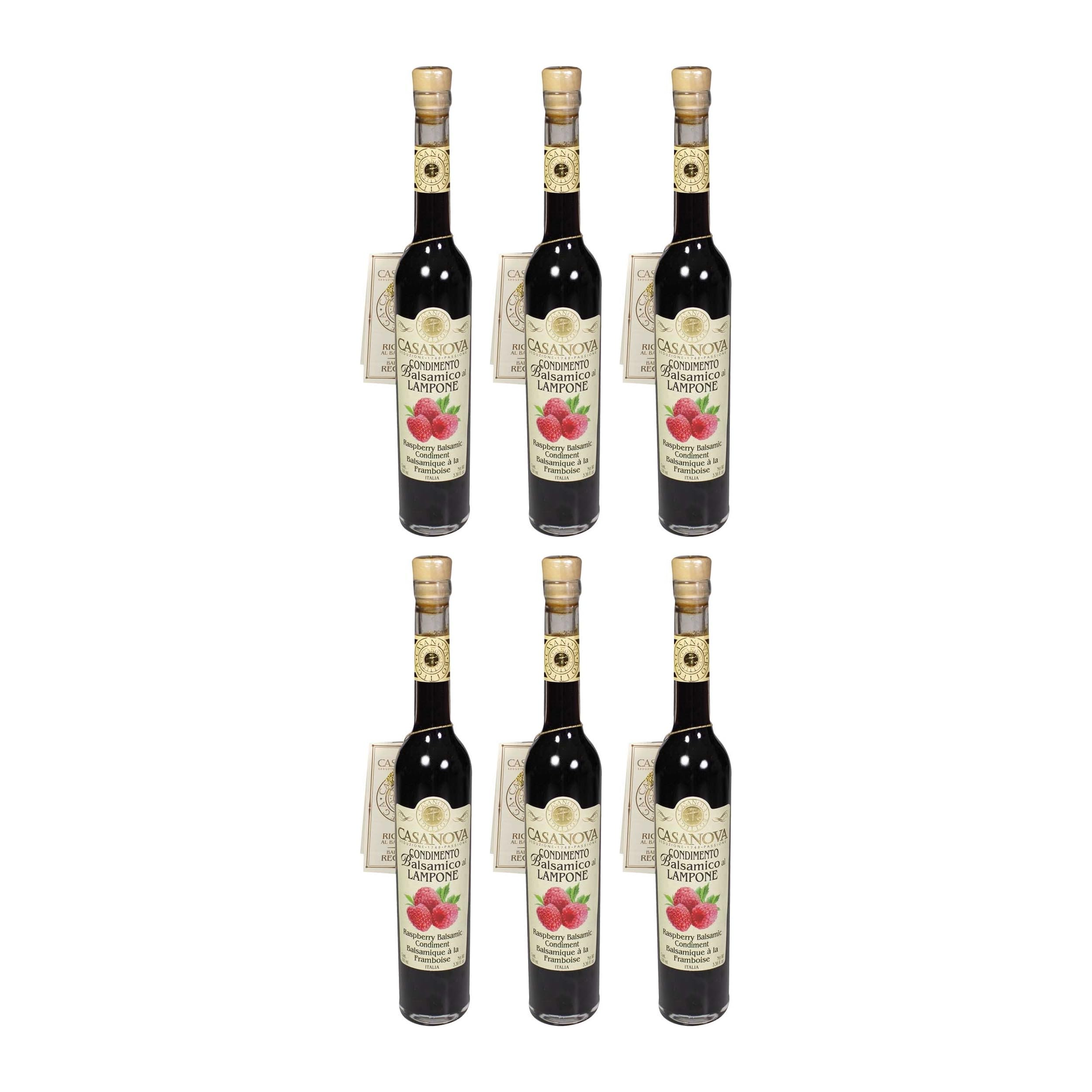 CASANOVA Condimento Balsamico Essig Himbeer Italien inkl. FeinWert E-Book (6 x 100 ml)