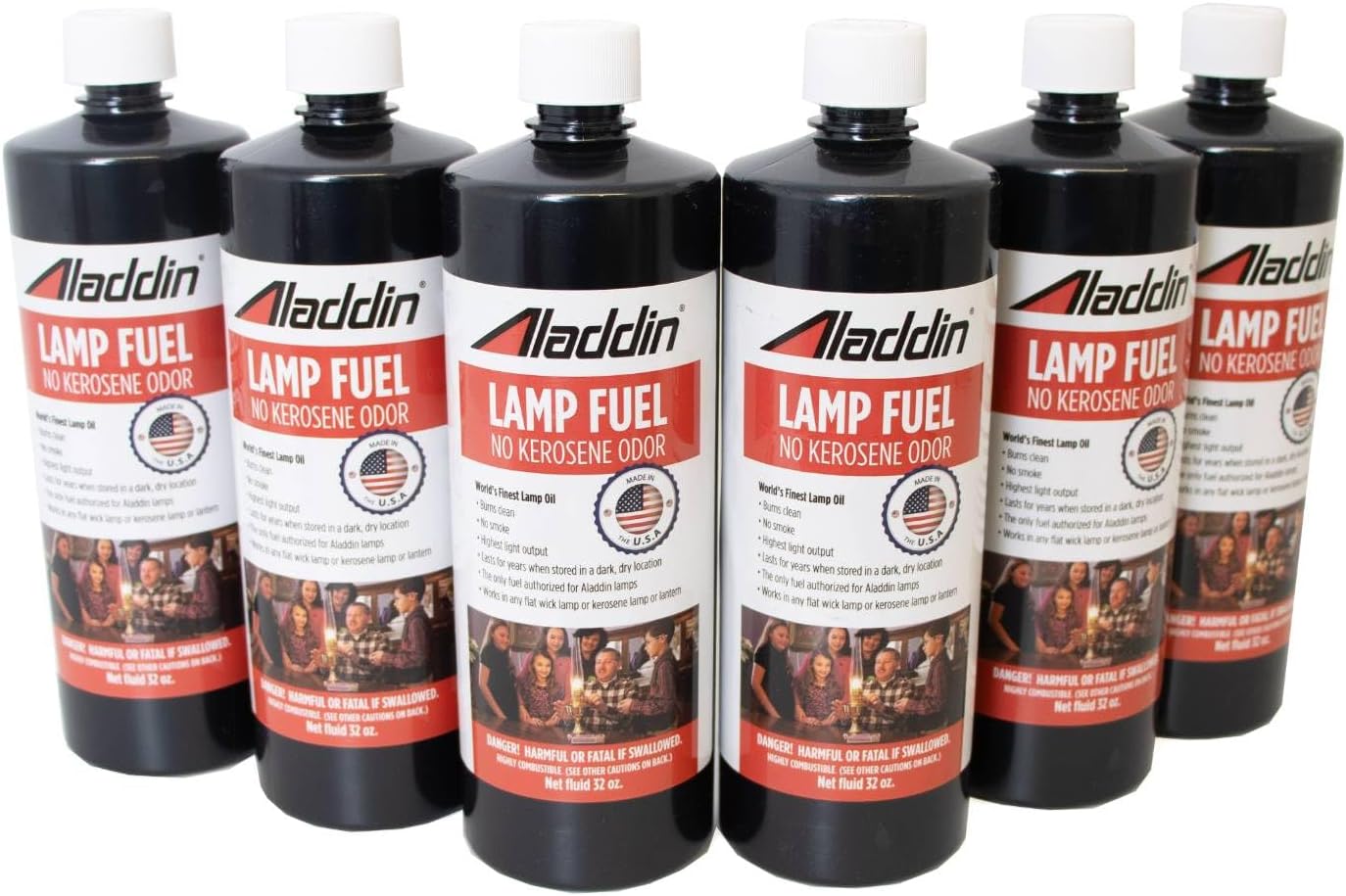 Aladdin Clear Lamp Oil Fuel - Kerosene Alternative Clean Burning Odor Free for Indoor/Outdoor Flat Wick Lanterns, Lamps and Tiki Torches, 192 Ounces