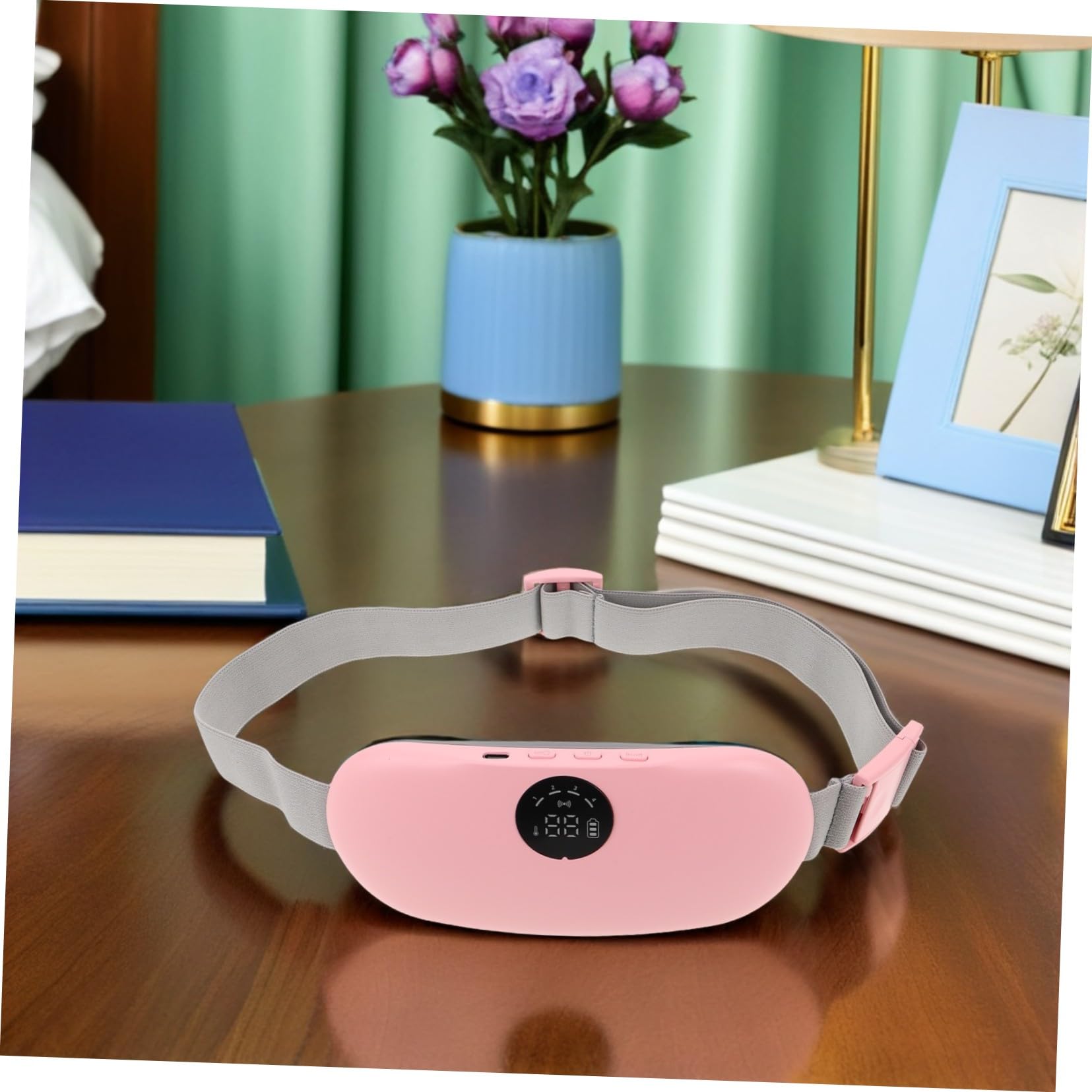 Beaupretty Cinturón Calentador para Cólicos Menstruales Almohadilla Térmica Eléctrica para Abdomen Masajeador Lumbar Portátil para Aliviar Dolores Menstruales para Uso Diario Casa Trabajo