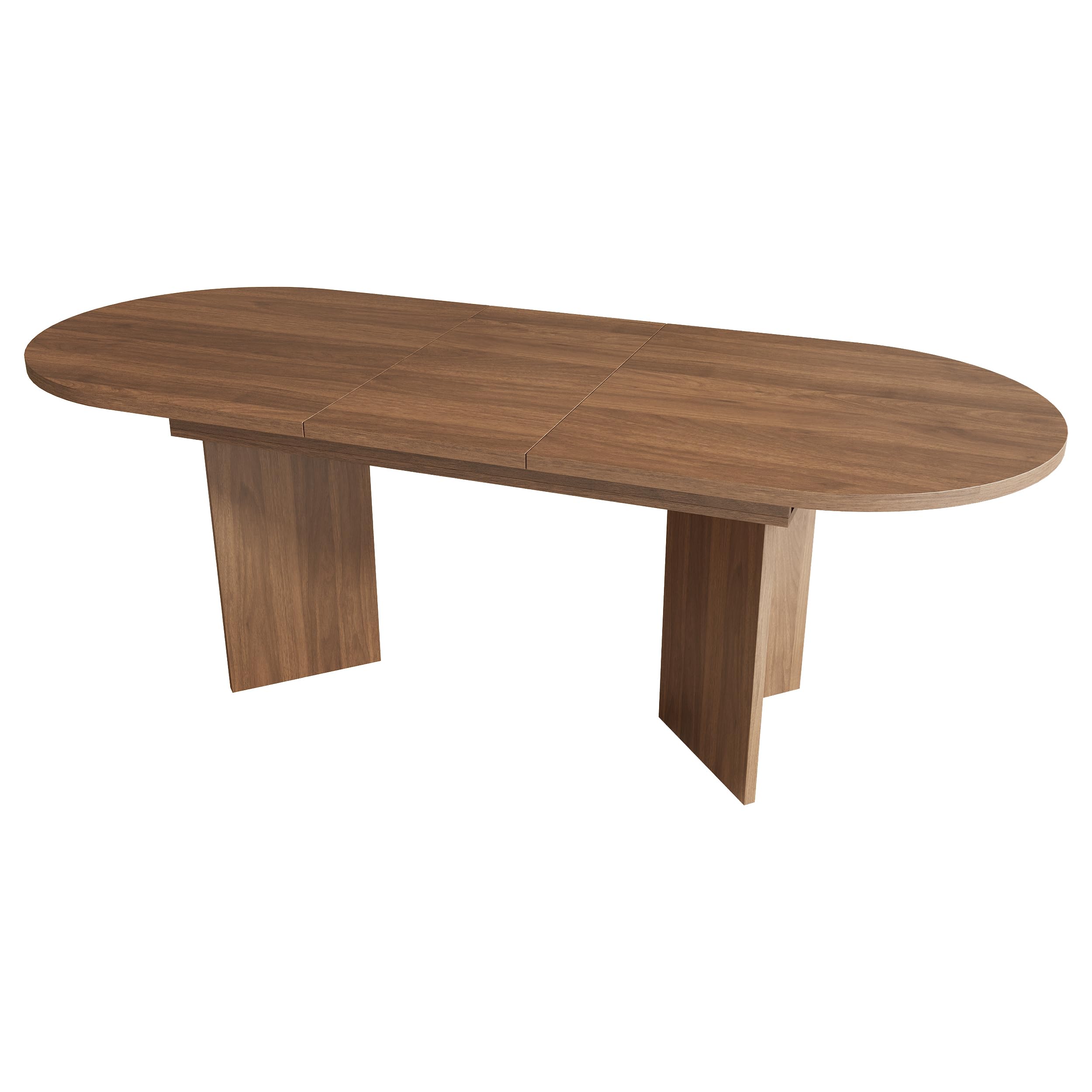 Mesa de comedor extensible 120/160 x 80 cm para 4–6 personas, mesa de comedor rectangular con esquinas redondeadas y tablero de 18 mm, mesa de cocina moderna de estilo sencillo (Nogal, 120/160 x 80 cm