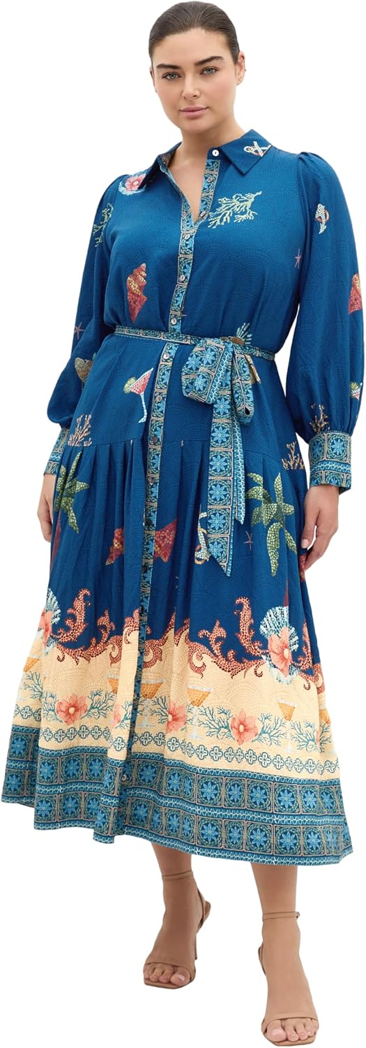 City Chic Plus Size Dress - Ezra Dreamscape Print Maxi