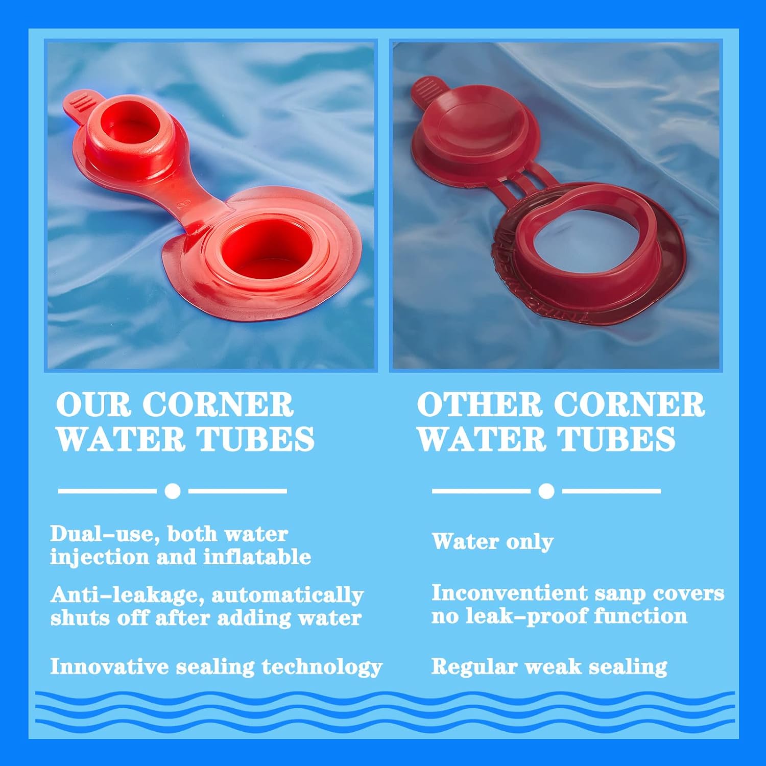 Buy 8 Pack Blue 2 Foot by 2 Foot Corner Winter Water Tube Corner Winter