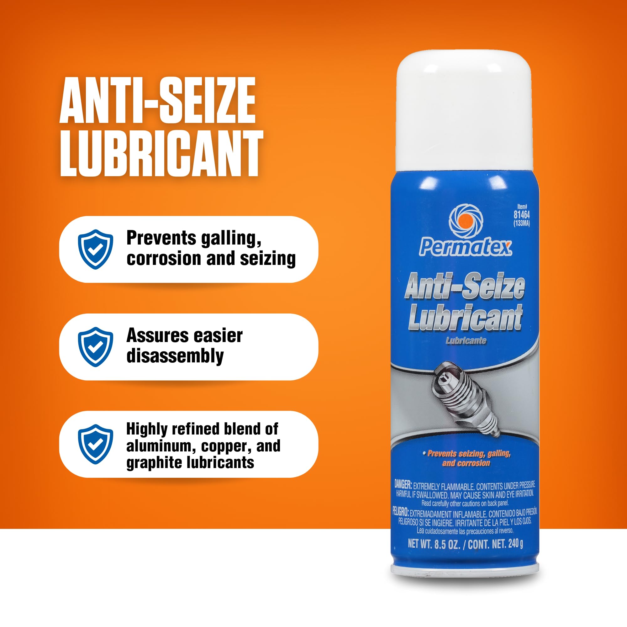 Amazon.com: Permatex 81464 Anti-Seize Lubricant, 12 oz. Aerosol Can :  Automotive