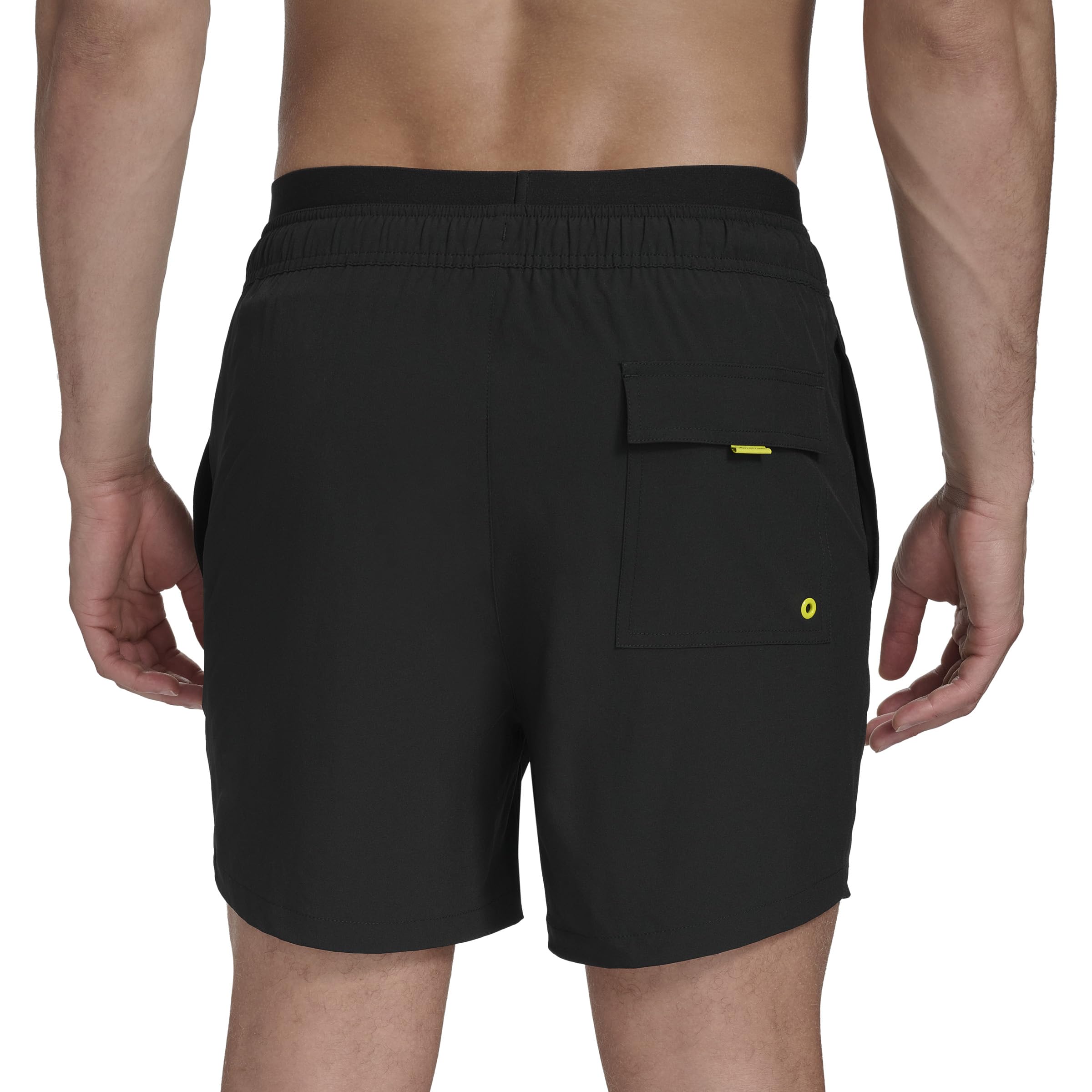 Calvin Klein Volley Quick Dry Stretch Swim Trunk Costume a Pantaloncino, Nero, L Uomo
