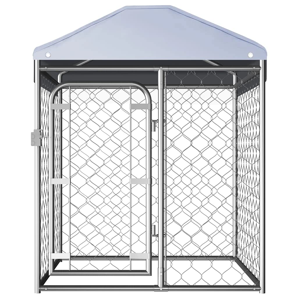 Buy vidaXL Outdoor Dog Kennel with Roof Lockable Latch System Chain