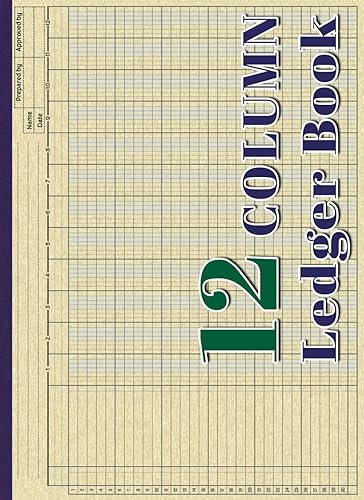 12 Column Ledger Book: Large Print Accounting Ledger Book for Bookkeeping | 12 Column Columnar Pad | Ledger Book for Small Business and Personal ... Layout - 110 Pages (Analysis Logbook)