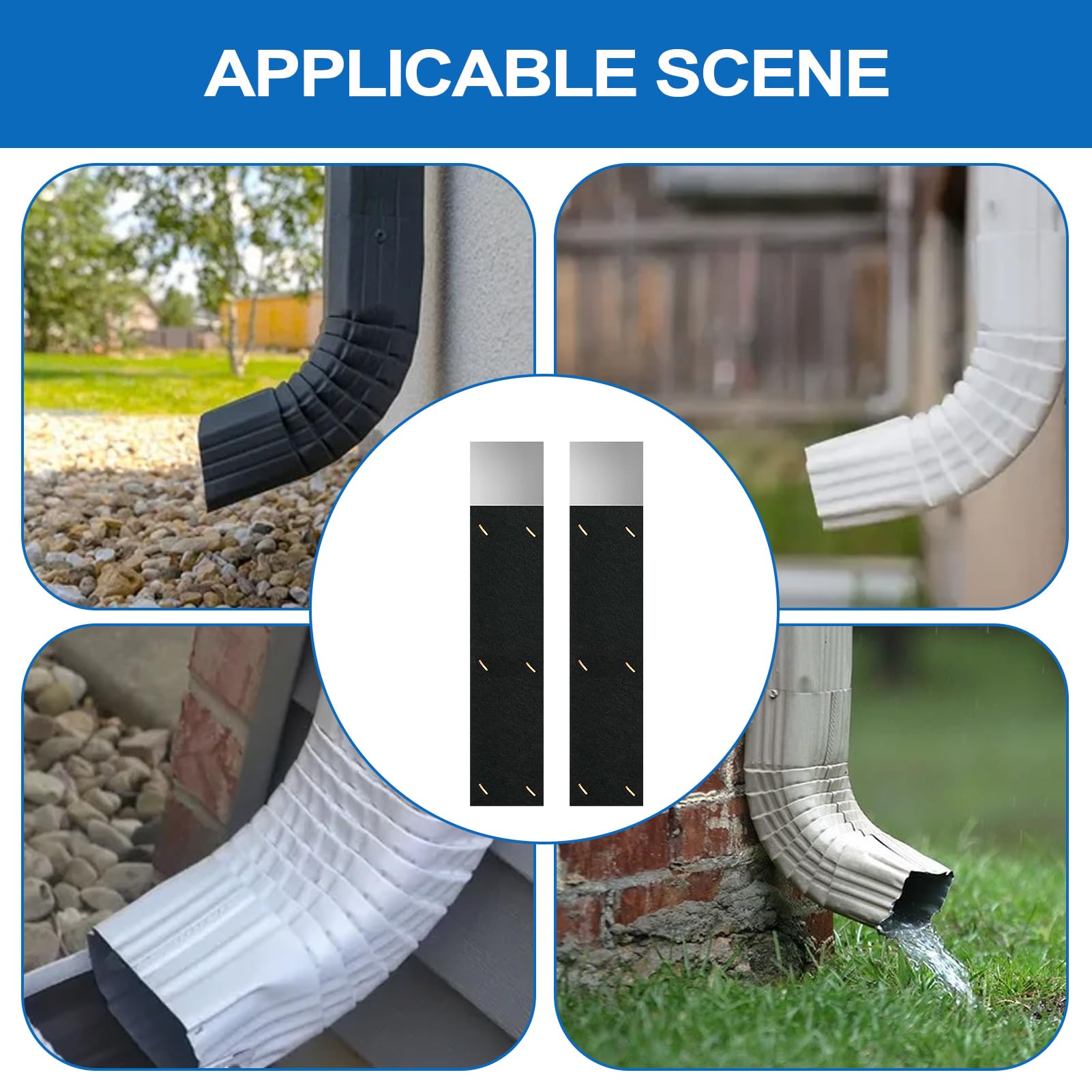 Amortisseur de bruit pour gouttières - 2 silencieux pour tuyaux d'égout, dispositif d'amortissement de bruit multifonctionnel, réducteur de canal de drainage réglable, outil durable et resisten