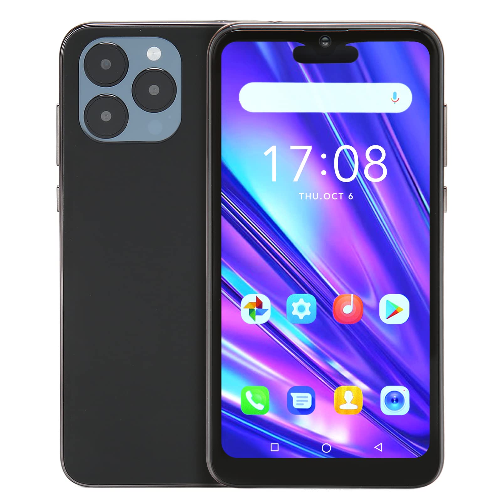 I14 Pro Max Smartphone, 6.1 Inch 1960x1080 Full HD Screen, 4GB 32GB, 5000mAh Battery, Front 5MP Rear 8MP, MTK6580A Four Core, Dual SIM Dual Standby Cell Phone for Android 8.1