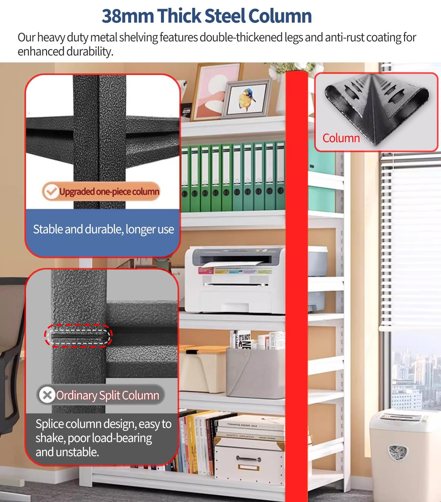 Armadio Alto per Schedari, Portadocumenti, Organizer per Voucher, Scaffale per Archiviazione Contabile Finanziaria Multistrato, Scaffale per Ufficio, Casa, Seminterrato,Black-70x35x118cm
