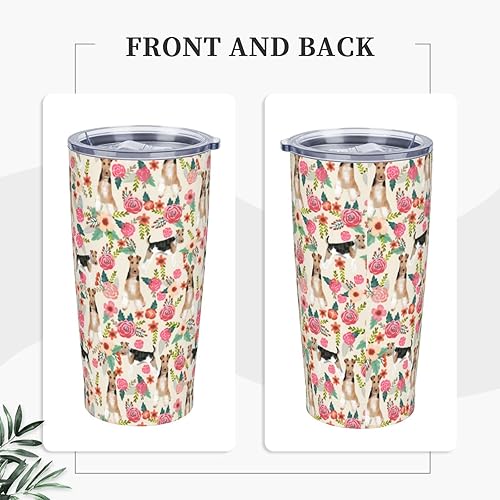 Miniatura 3 de Lindos vasos de 20 onzas con tapa, popote de acero inoxidable con aislamiento al vacío para agua y café, taza térmica para mujeres y hombres, flores