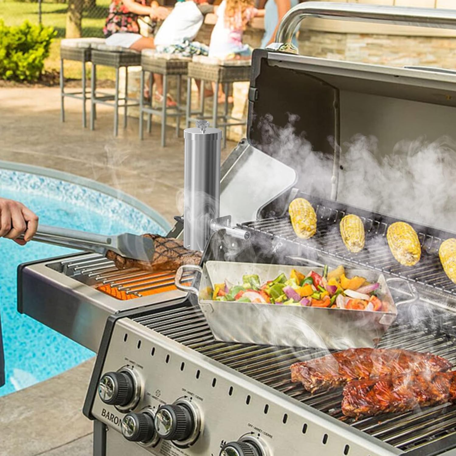 Wildanger bbq rookgenerator voor het koud roken van vlees 20,5x20,5 cm rvs