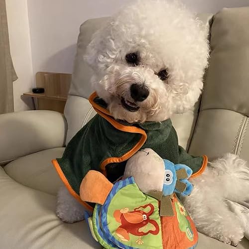 Miniatura 4 de Bata de secado para perros con cierre, bata de baño de microfibra, muy absorbente, ajustable para cuello y cintura, secado rápido y absorción de