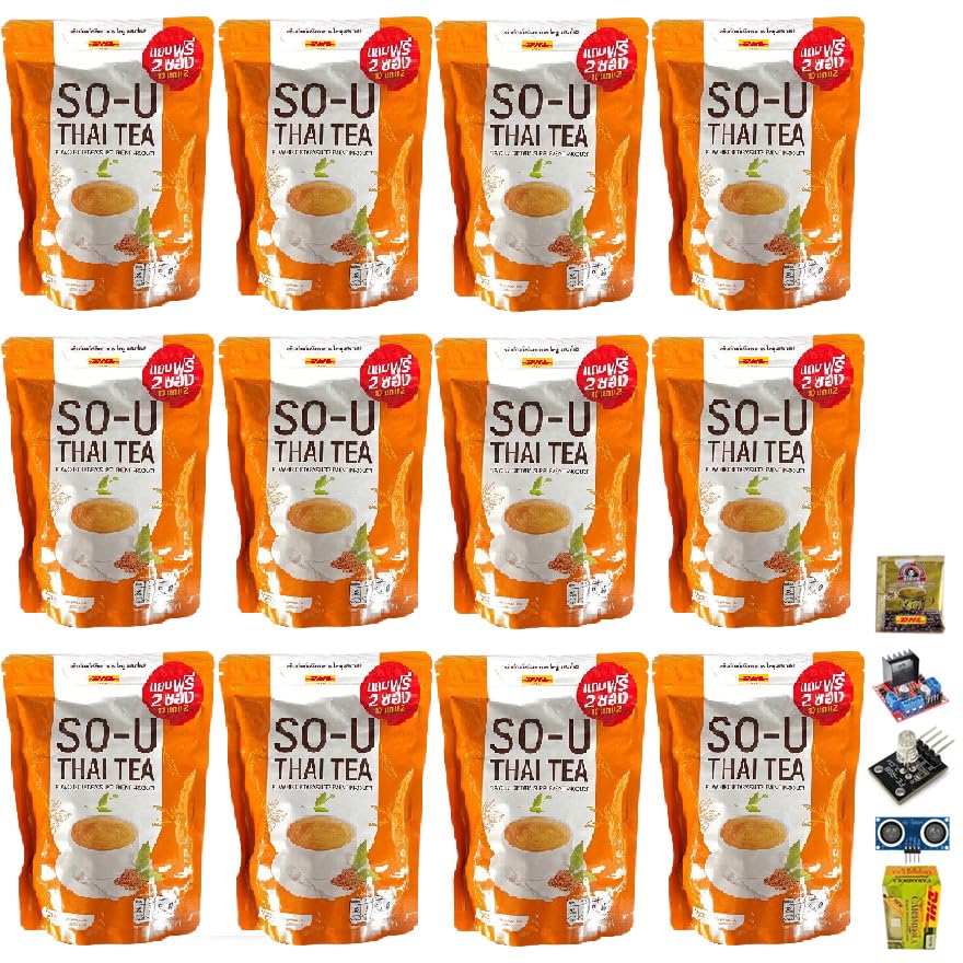 SO UU Thai Tea New Roasted Fruit Snack Delicious Intense Roasted Much Mellow Good Shape 12 Sachets/Pack(180g) Set 12 By Beautygoodshop [Get Free For You Beauty Gifts]