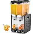 VEVOR Commercial Beverage Dispenser, 2 Tanks 10 L / 10.6 QT Per Tank Juice Dispenser, 270W Stainless Steel Ice Tea Drink Mach