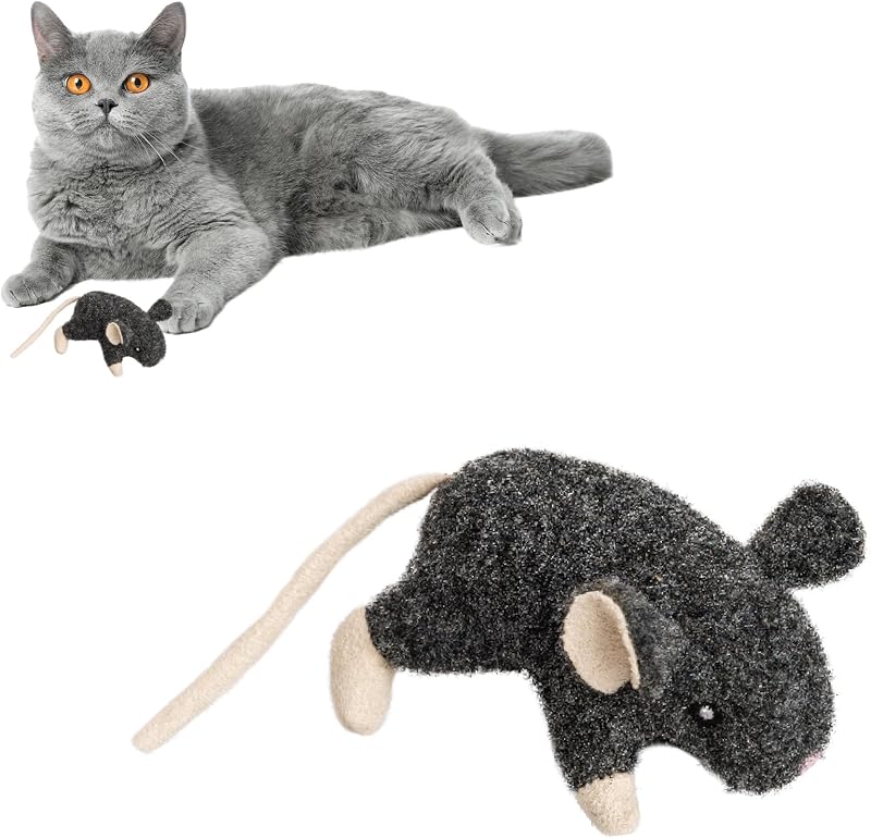 Fuzzy Mouse Freddie Cat Toy with Catnip – 3.5in Plush Mouse for Cats & Kittens, Crinkle Sound, Great for Batting, Chasing & Interactive Play – Assorted Colors