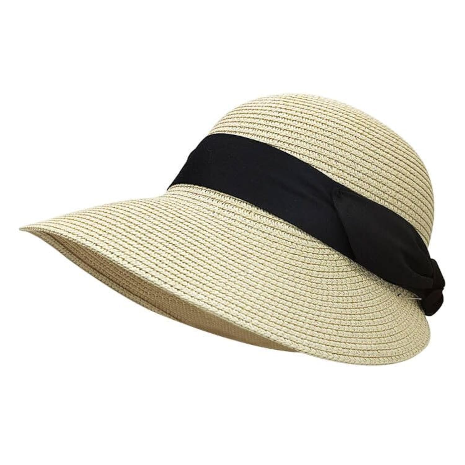 Cappello di paglia Panama classico per donna Beige bianco Patchwork estate tesa larga cappello da sole cravatta a nastro Beach Travel Party Fedora Hats  200000297