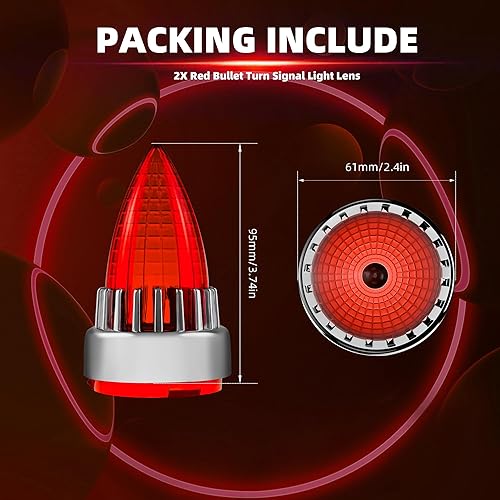 Miniatura 6 de FATECIM Cubiertas de luz intermitente de 2 pulgadas, repuesto supersónico, lentes rojas, clip para Softail Street Road Glide Fat Boy Sportster Dyna