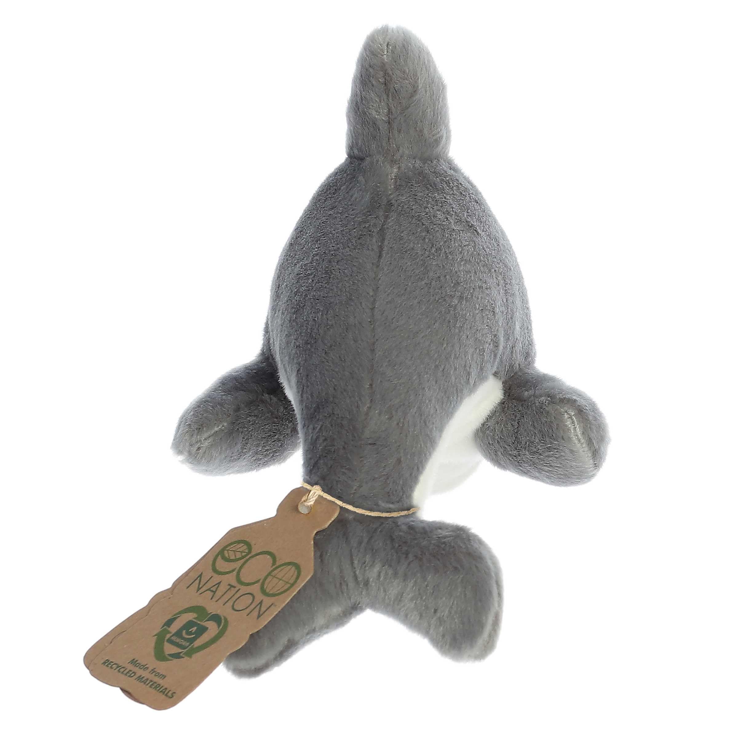 Aurora(r) Responsibly Made Eco Nation(tm) Eco Softies(tm) Dolphin Stuffed Animal - Ideal for Playtime Adventures - Perfect for Birthdays or Just Because - Grey 8 Inches - Image 5
