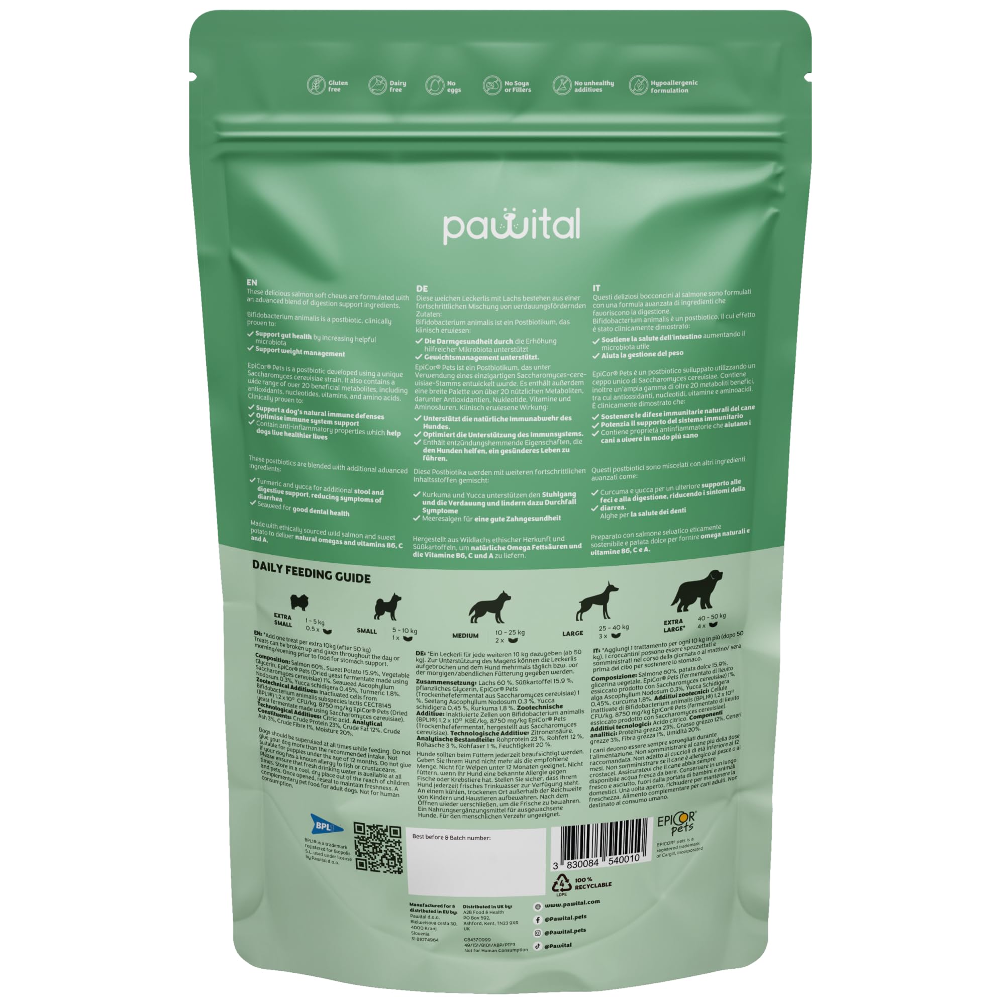 Pawital Belly Champ, All-Natural Dog Treats with Wild Salmon, Postbiotics for Dogs' Digestion, Gut Health - Image 2