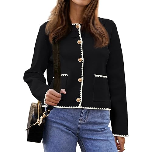 LILLUSORY Womens Cardigan Lady Outerwear Open Front Button Down Chunky Coat Jacket Winter Sweater