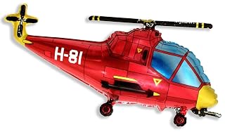 Flexmetal 37 Inch Red Helicopter Shaped Foil Balloon - Cs19