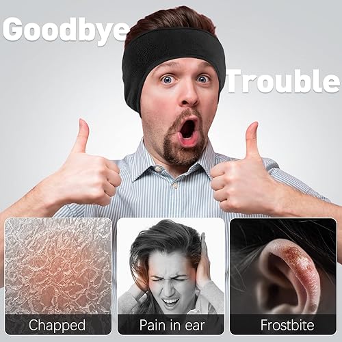 Miniatura 9 de JOEYOUNG Calentadores de orejas de forro polar para hombres, mujeres y niños, diadema de invierno, orejeras para clima frío, correr, ciclismo, esquí
