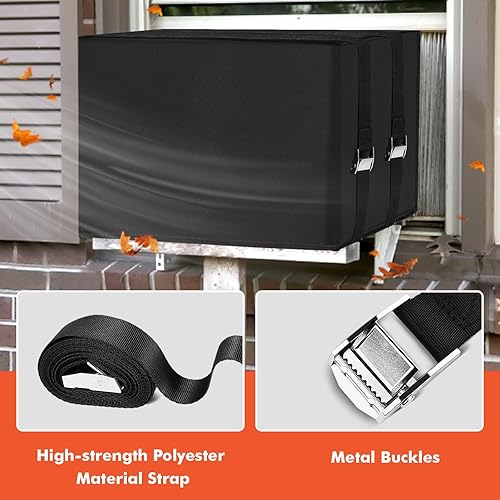 Miniatura 7 de 2 cubiertas de aire acondicionado para ventana, cubiertas de aire acondicionado para exterior e interior, aislamiento de 3 capas con papel de