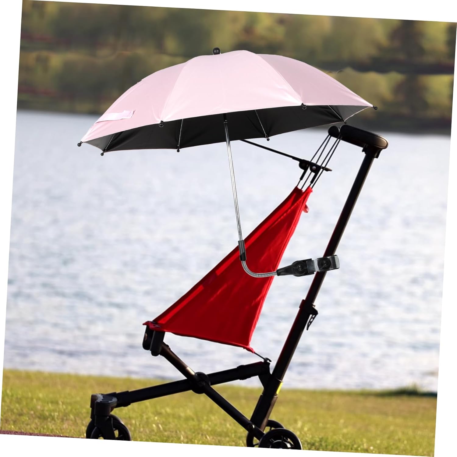 Stroller Parasol Large Sunshade Umbrella for Travel Shopping Camping Uv Protection Windproof Rainproof Cm Pink