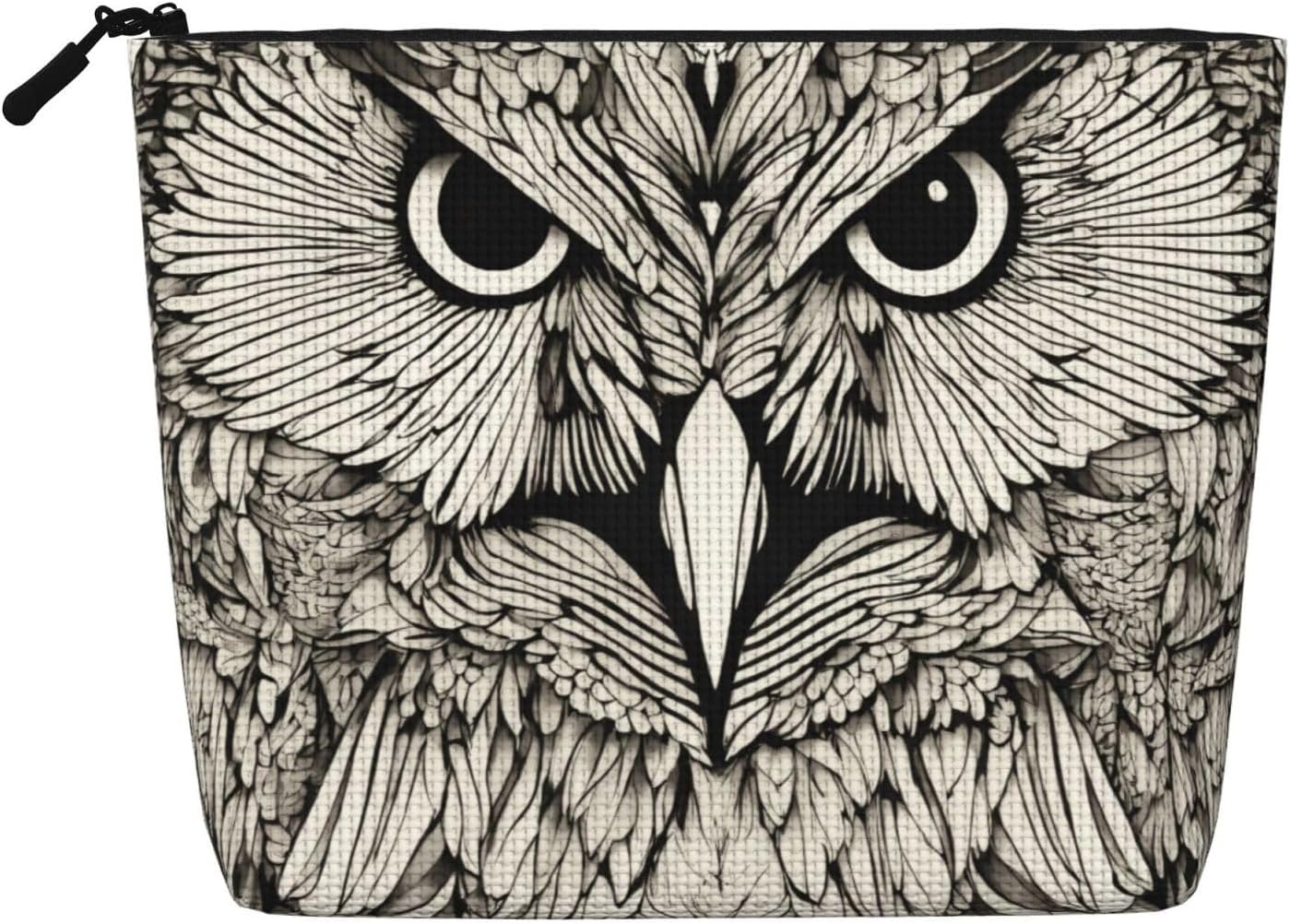 Fake Hemp Owls Birds Print Makeup Bag
