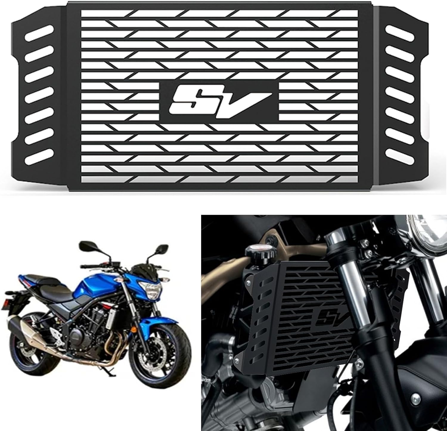 SV650/X 2018-2025 Radiator Grille Guard Protection Cover for Suzuki SV 650 X ABS 2016-2021 2022 2023 2024 2025 2026 - Black