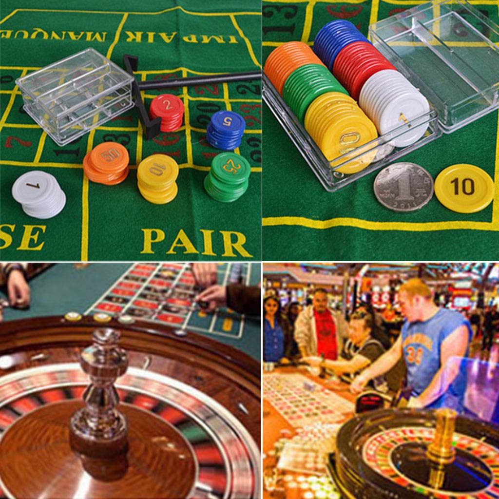 Roulette da Casinò 25,4 cm Set di Gioco con Tovaglia, Chips, Rastrllo, Palle d'Acciaio, Per KTV Party Game, Età 120 Mesi+