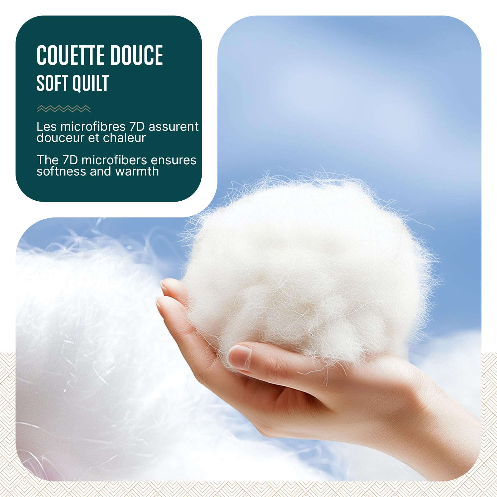 vounot® Couette 4 Saisons 220x240 cm 3 en 1-200g/m²+ 300g/m²= 500g/m² Couette Hiver en Microfibre Couverture Douce avec Rembourrage Moelleux Certifiée Oeko-Tex Blanc