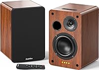 Saiyin 40W Bluetooth Bookshelf Speakers with 4" Woofer - Powered TV/Turntable Speakers, Optical/AUX/Sub Out for PC & TVs
