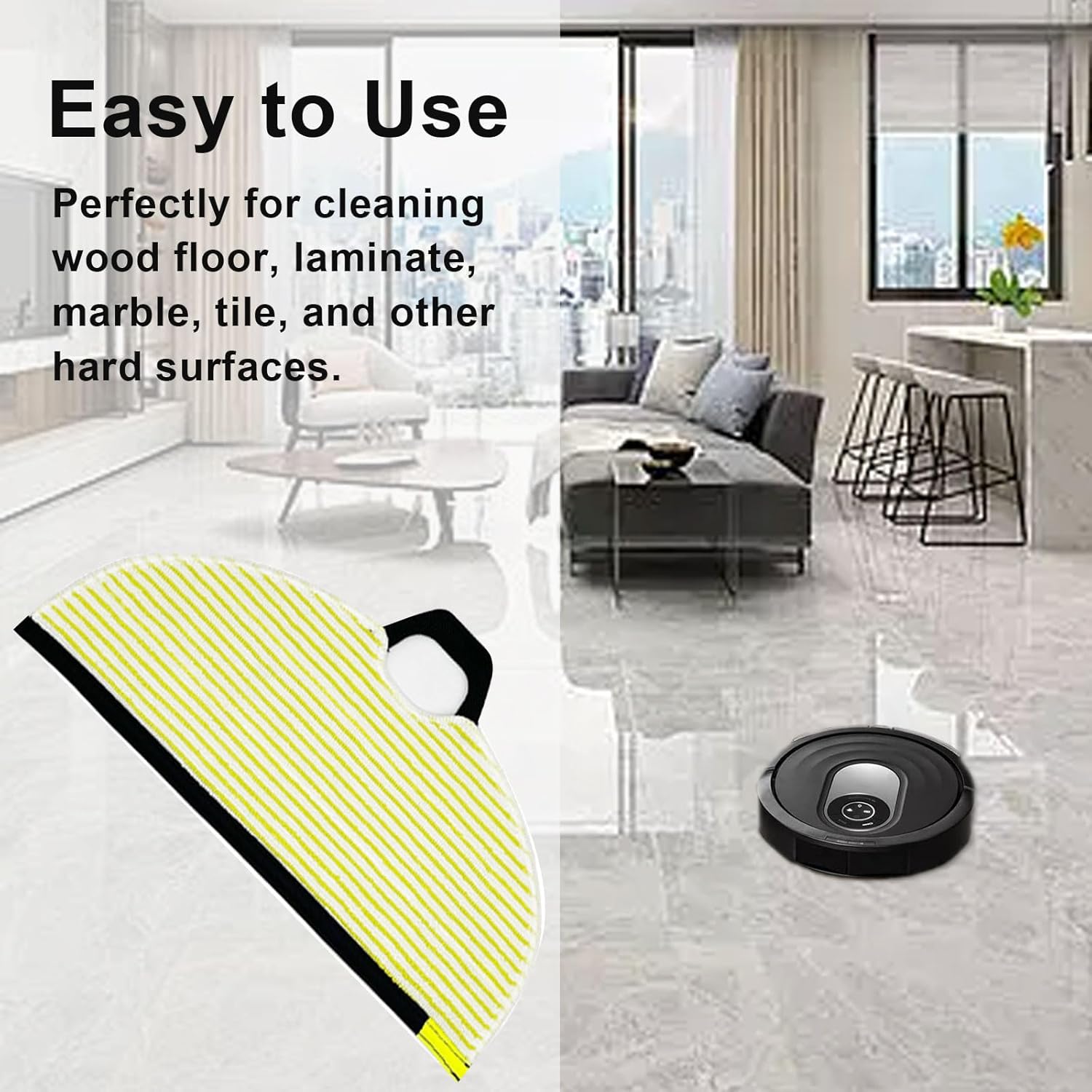VideoPUP 6PCS Replacement Microfiber Steam Mop Pads Reusable Washable Pocket Mopping Pads Compatible with Shark Vacuum Cleaner RV2001WD RV2002WD AV2001WD RV2000WD